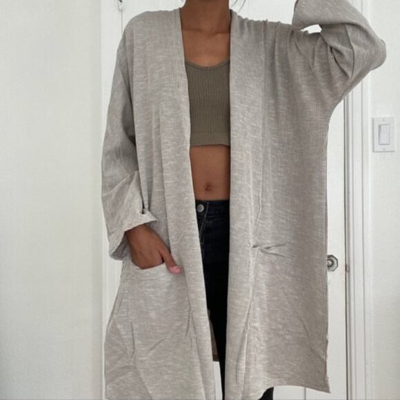 DONNI Womens Gray Open Long Cardigan One Size NWOT - Picture 1 of 11